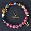 Multi-Win Joyería Pulsera de Constelaciones Azules Piedra Azul 8mm Piedra Natural Pulsera de Perlas de Ocho Planetas Venta al por Mayor