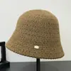 Sombrero de pescador de punto calado para otoño e invierno, sombrero tipo cubo con ala, sombrero para el sol, sombrero lindo estilo coreano que cubre la cara, sombrero tipo cubo versátil para mujer