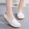 Zapatos de Comercio Exterior para Mujer 2026 Primavera Talla Grande Piel Genuina Zapatos de Mujer Punta Redonda Planos Casuales Mocasines Antideslizantes para Mujer Caña Baja