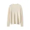 Suéter de alta costura pronto para usar 100% cashmere puro para mulheres, gola alta discreta, camisa base de malha para outono e inverno com gola enrolada