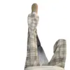 Pantalones blancos a cuadros estilo americano Cleanfit para hombre, estilo pana, pantalones rectos relajados para fitness, deportes y uso casual