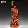 Adornos de Estatua de Guan Gong Tallada en Palo de Rosa Guan Yu Wu Caishen Decoración para el Hogar Sala de Estar Entrada Oficina Artesanías de Caoba