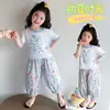 Conjunto de Dibujos Animados para Niñas Verano 2026 Estilo Nuevo Lindo Top con Volantes de Manga Corta y Pantalones Anti-Mosquitos Conjunto de Dos Piezas para Bebés Niñas