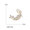Broche de sereia de strass de liga de moda coreana, acessórios de casaco de terno da moda de alta qualidade, atacado