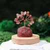 Pedra Bruta de Cristal Natural Árvore da Fortuna de Cristal Decoração de Mesa para Casa Pequeno Ornamento Árvore do Dinheiro de Cristal Tecida à Mão