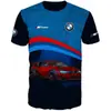 20323 Verano Transfronterizo Europeo y Americano Nuevo Logo de Coche para Hombre Camiseta Casual Holgada de Manga Corta con Cuello Redondo Estampado Digital 3D