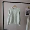 Cardigan Suéter Feminino Gola Redonda Bordado Jacquard Solto Emagrecedor Versátil Outono/Inverno 2025 Novo Estilo Suave Macio Peludo Outerwear