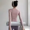 Yoyo recomienda nuevo top de yoga de otoño para mujer secado rápido manga larga corte ajustado favorecedor para entrenamiento de Pilates correr fitness