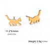 Lindos pendientes de gatito de acero inoxidable con diseño de animal, estilo INS, pequeños pendientes que combinan con todo, venta al por mayor