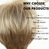 Peruca Transfronteiriça Moda Feminina Europeia e Americana Franja Lateral Dourada Cabelo Liso Curto Adereço de Cabeça Fábrica de Xuchang Atacado Direto
