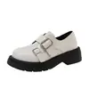 2026 Zapatos de Cuero Pequeños Negros Estilo Retro Francés Otoño Falda Zapatos Mary Janes Redondos Mujer Estilo Nuevo