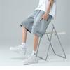 Traje corto de verano de manga corta para adolescentes y estudiantes varones, ropa de hombre fresca y guapa, un conjunto completo con tendencia vaquera