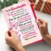 Juego de Tarjeta de Felicitación y Sobre Temático Mariposa Rosa para Nieta, Tarjeta de Bendición Cálida en Inglés, Adecuado para Cumpleaños y Festividades