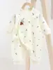 Macacão de Bebê 100% Algodão Classe A da Fábrica Original, Respirável e Amigo da Pele para Recém-Nascidos, Adequado para Passeios na Primavera e Outono