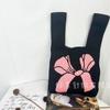 Nova bolsa de tecido voador bolsa de malha feminina saco de balde de lã japonês e coreano estilo All-match Hand-carried Casual Tote Bag Lunch Bag
