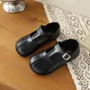 Sapatos Casuais Simples de Cor Sólida para Meninas, com Solado Macio, Estilo Princesa, Mocassins, Novo Estilo Coreano Primavera/Verão 2026, Sapatos Versáteis de Couro Antiderrapantes