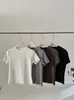 Oferta Especial~Camiseta Pequeña de Cuello Redondo y Manga Corta Estilo Kendall Jenner para Mujer, Algodón Fino de Alta Elasticidad, Nueva Camiseta Básica de Canalé Versátil para Verano, Color Sólido