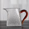 Taza justa de vidrio con patrón martillado, vidrio resistente al calor, juego de té, mar de té, accesorios para juego de té kung fu, taza cuadrada masculina con patrón martillado, color