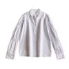 Hong Kong Style Chic Design Sense Nicho Puff Sleeve Longo Manga Branca Camisa Feminina Redutora de Idade Estilo Ocidental Francês Retro Primavera e Outono