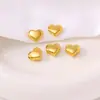 Aço Inoxidável Furo Passante Coração de Aço Titânio Polido Espaçadores com Furo Cruzado Vácuo Ouro 18K Espaçadores para Pulseira Acessórios para Joias DIY