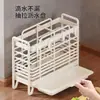 Estante de Almacenamiento para Cocina Organizador de Palillos Portapalillos Jaula para Palillos Cuchara para Cubiertos Integrado Montaje en Pared sin Perforaciones Estante Doméstico con Drenaje