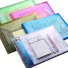 Bolsa para Arquivos A4, Bolsa Espessa para Armazenamento de Documentos de Escritório, Bolsa para Arquivos de Provas, Bolsa Transparente com Botão de Pressão Padrão Diagonal, Bolsa para Documentos e Dados