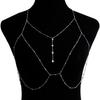 Europeu e Americano Sexy exagerado praia casual corpo roupa cadeia colar flash diamante pingente tassel colar peito corrente