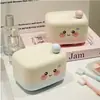 Bonita jabonera para baño del hogar, jabonera de doble capa con drenaje, caja de almacenamiento de jabón portátil con tapa para dormitorio de estudiante