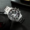 Reloj Popular para Hombre Transfronterizo Joyería de Cruz Set de 4 Piezas Reloj con Correa de Acero Tendencia de Moda para Hombre Calendario Reloj de Cuarzo