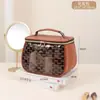 Bolso de maquillaje nuevo de moda de gran capacidad en cuero PU, bolsa de almacenamiento portátil transfronteriza para viajes, impermeable y lavable