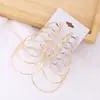 Set de Aretes Circulares Geométricos Estilo Europeo y Americano, Aretes Redondos Exagerados de Moda para Mujer