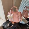 Bolso de Mano Pequeño de Verano para Mujer 2025 Nueva Moda Casual Simple Color Puro Bolso Balde Bolso Bandolera de un Solo Hombro