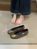 Aumento interno de altura de 3 cm ~ Estilo francés poco profundos suela blanda versátiles para ir al trabajo estilo coreano puntera dividida elegantes retro slip-on