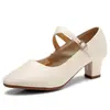 Zapatos de baile para mujer de tacón medio-alto, suela blanda, parte superior suave, adecuados para usar en exteriores, para personas de mediana edad y mayores, actuaciones de baile, zapatos de baile en línea para profesores