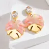 Pendientes de Hoja con Diamantes de Colores Moda Europea y Americana Transfronteriza Diseño Personalizado de Moda Pendientes de Hoja de Acero Inoxidable Venta al por Mayor