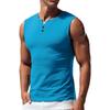 Comercio Exterior Transfronterizo En Stock Chaleco de Verano para Hombre Talla Grande Europea y Americana Chaleco de Botones con Cuello Henley Malla para Hombre Top de Secado Rápido