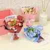 Mini Ramo Pequeño con Acabado de Rosa Flor de Jabón Venta al por Mayor Ramo de Simulación Flor Seca Recuerdo Regalo Qixi para Novia Transfronterizo