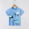 Camiseta de manga corta informal de verano 2025 para niños, con diseño de coche de dibujos animados