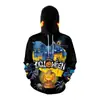 Sudadera con capucha de talla grande para pareja, suéter holgado de manga larga, hip-hop callejero, nuevo top europeo y americano transfronterizo para Halloween