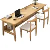 Escritorio de computadora de madera maciza, escritorio de pared simple para estudiantes, escritorio de estudio, escritorio de oficina, mesa larga para dormitorio en casa