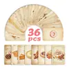 Conjunto de 36 Cartões de Comida para Sobremesa em Tons Quentes, Cartões de Mensagem, Decoração de Parede, Materiais para Diário, Cartões Postais