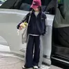 Conjunto Deportivo de Otoño para Niñas: Conjunto de Dos Piezas: Chaqueta con Cuello Alto y Cremallera y Pantalones Casuales para Estudiantes de Secundaria y Chicas Mayores