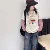 Traje de Niña Otoño 2026 Nuevo Estilo Infantil Elegante Camiseta de Manga Larga Pantalones de Pierna Ancha de Mezclilla para Niña Conjunto de Dos Piezas