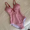 Novo Estilo Coreano Fresco Conjunto de Duas Peças Estilo Saia-Macacão Listrada para Estudantes Slim Fit Emagrecedor Roupa de Banho para Férias em Fontes Termais para Mulheres