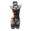 Lencería Sexy, Uniforme Apasionado y Sexy con Estampado de Leopardo, Traje Mono Puro Deseo, Traje Cos con Corte en la Espalda