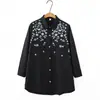 Camisa de Algodão Puro Primavera e Outono 2026 Tamanho Plus Size Feminino Cardigã Bordado Estilo Chinês Camisa de Manga Longa para Mulheres Plus Size Top Elegante 6605