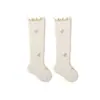 Calcetines Largos para Bebé, Algodón Peinado, Calcetines Altos Infantiles para Primavera y Otoño, Calcetines para Recién Nacido con Puño Suelto Floral Que No Aprietan las Piernas