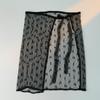 Cortina de Falda Encaje Apilado Estilo Coreano Cortina de Trasero Falda de una Pieza Delantal de Encaje Malla con Cordones Traje de Baño de Playa con Cobertor