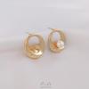 Pendientes Soportes para Perlas de Medio Agujero Color Dorado 14K Conservación del Color Forma de Huevo Perla Vacía Soportes Pendientes DIY Hechos a Mano Accesorios para Joyería de Oreja Materiales