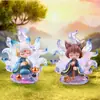 Novas figuras de caixa surpresa estilo chinês apresentando uma raposa de nove caudas, perfeitas como decorações de mesa ou pequenos brinquedos colecionáveis